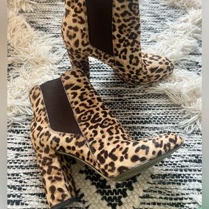 Sam Edelman Leopard Print Fur Ankle Bootie - Size 8